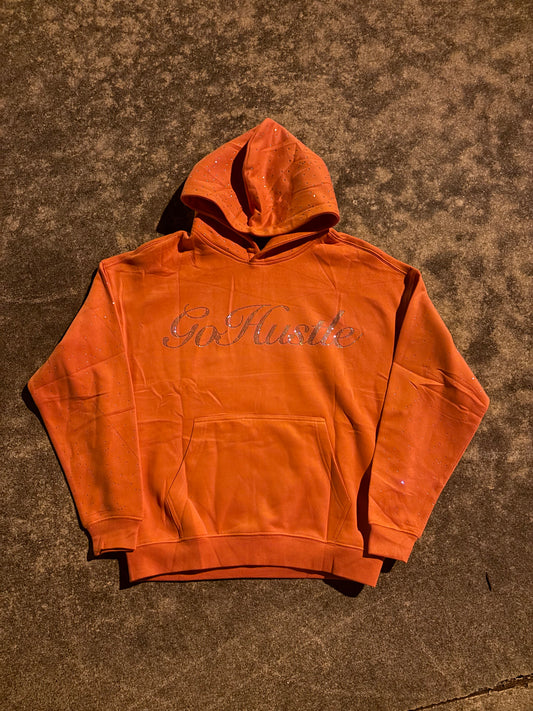 Orange Heavyweight Rhinestone Hoodie