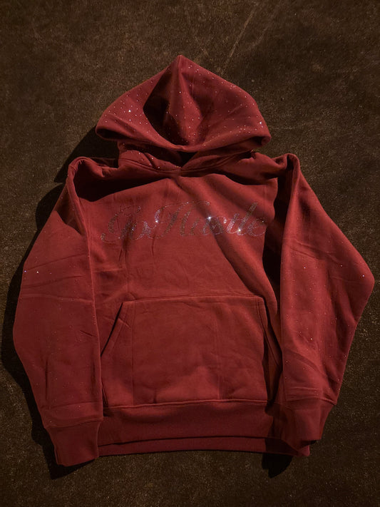 Red Heavyweight Rhinestone Hoodie