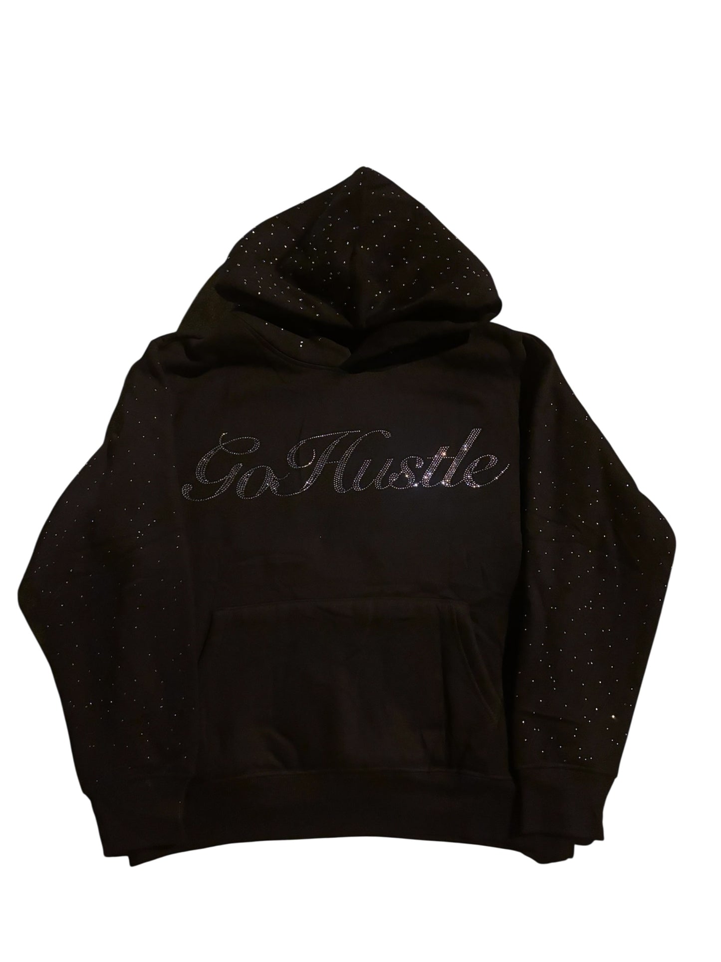 Black Heavyweight Rhinestone Hoodie