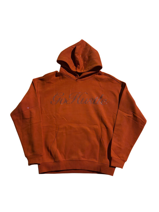 Orange Heavyweight Rhinestone Hoodie
