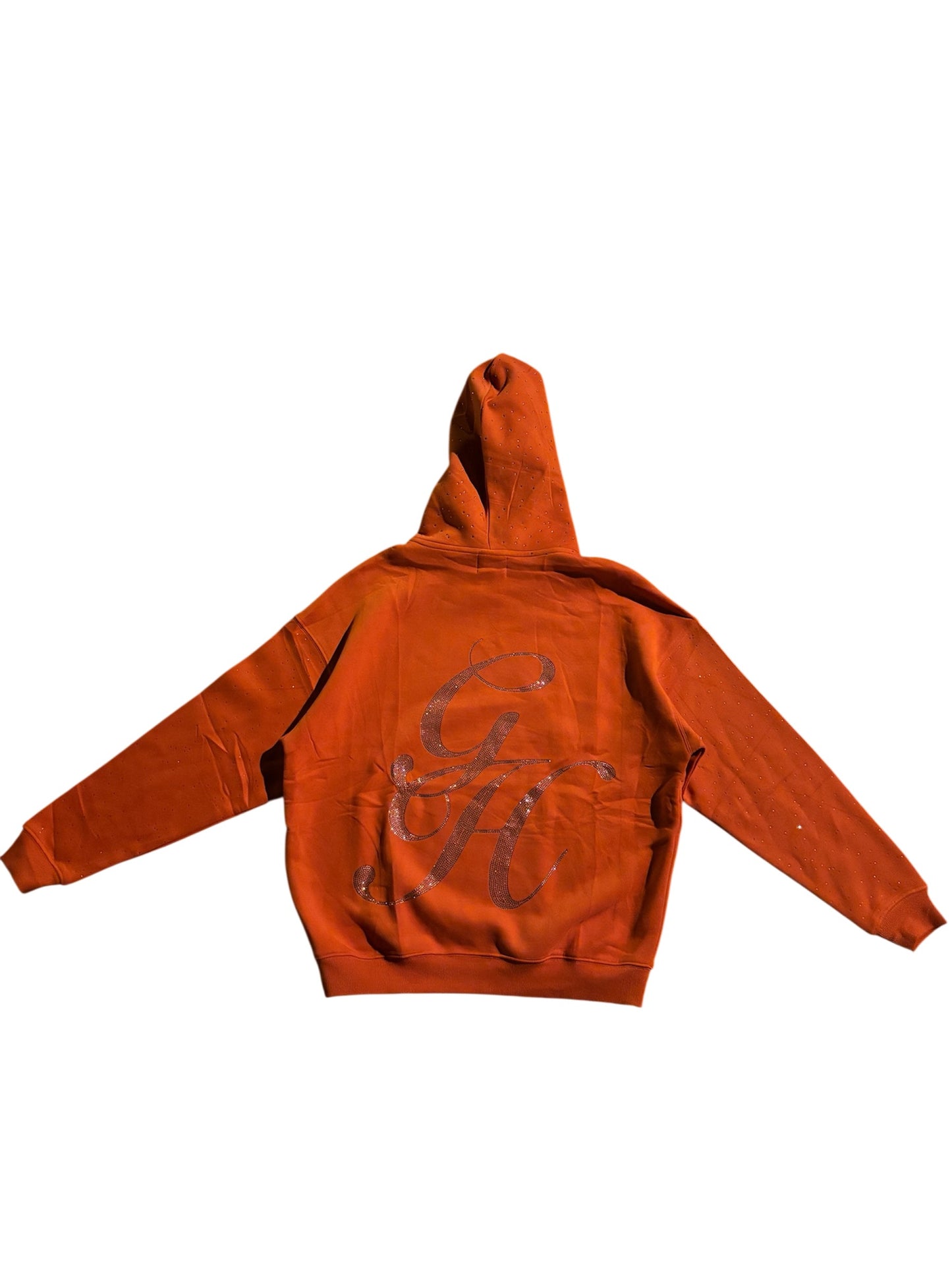 Orange Heavyweight Rhinestone Hoodie